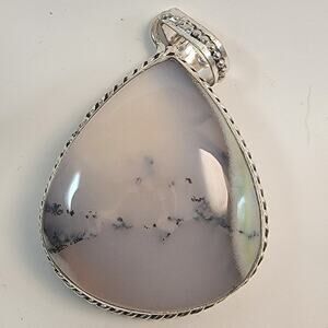 Necklace Pendants Dendritic Agate in Sterling Silver Handmade Statement Jewelry